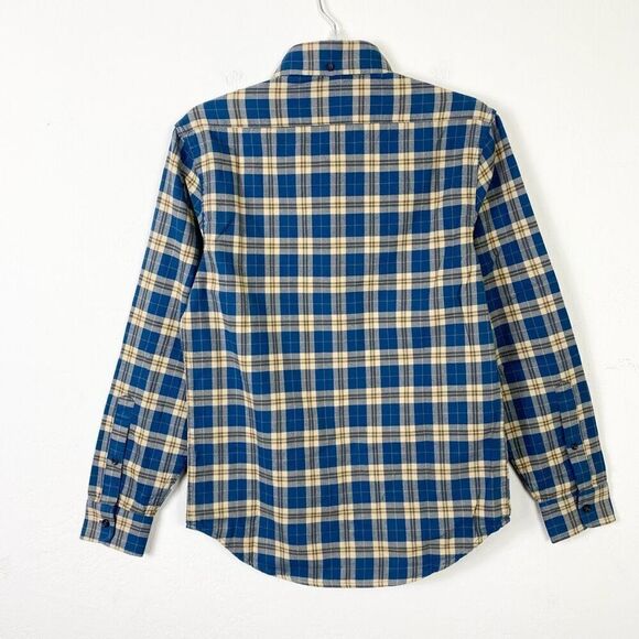 NWT Taylor Stitch the Jack in Brushed Navy Plaid Long Sleeve Button Up Shirt XS - Picture 2 of 7